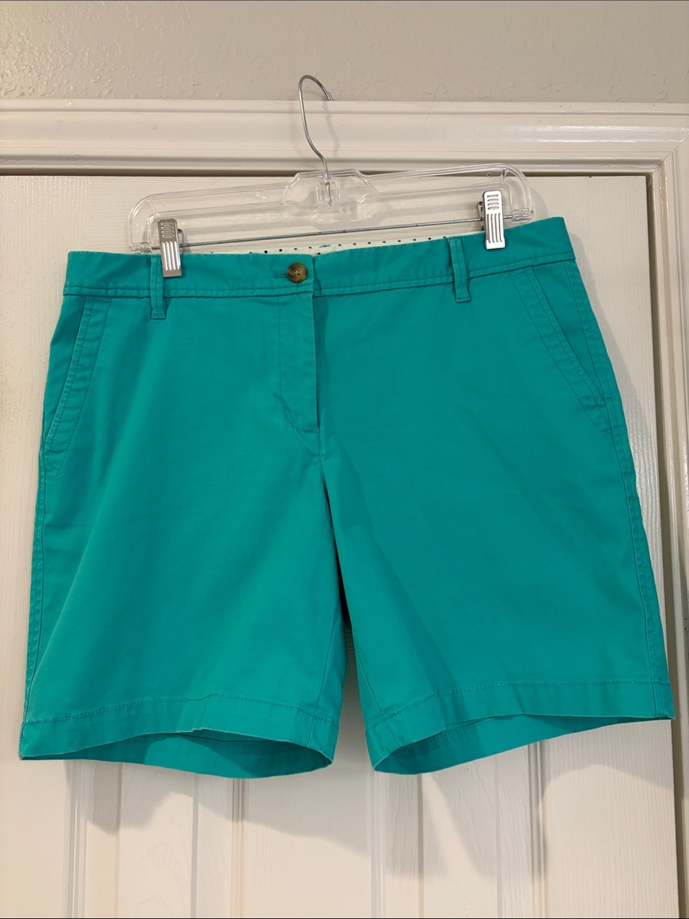 Talbots Teal Casual Cotton Girlfriend Chino Shorts - 7” inseam